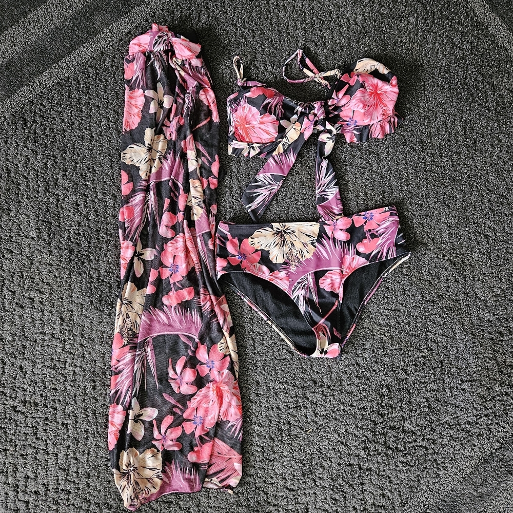 Shein bikini swimsuit bathing suit 3 Piece adjustable straps